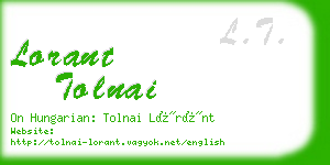 lorant tolnai business card